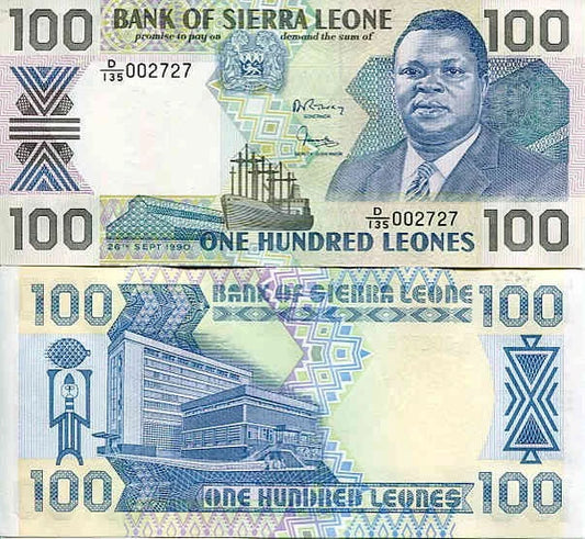 Sierra Leone 100 Leones 1990 r. UNC