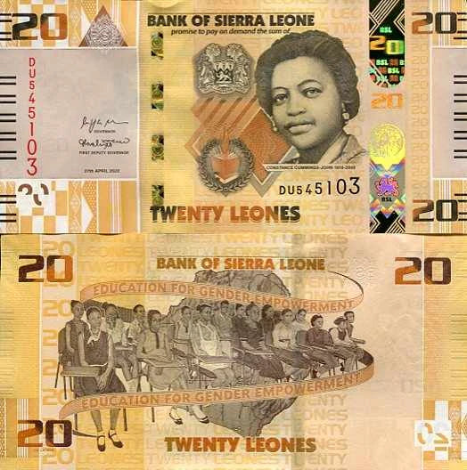 Sierra Leone 20 Leones 2022 r. UNC