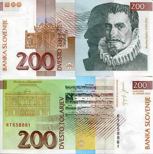 Słowenia 200 Tolarjev 2004 r. UNC