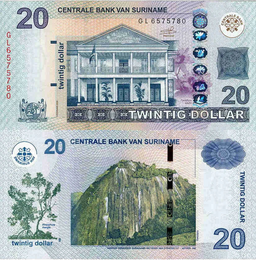 Surinam 20 Dollars 2019 r. UNC