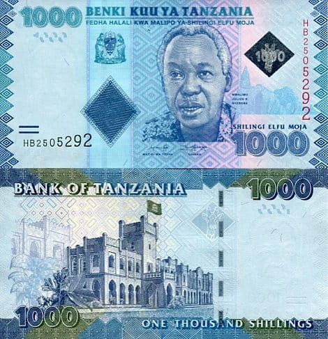 Tanzania 1000 Shillings 2019 r. UNC