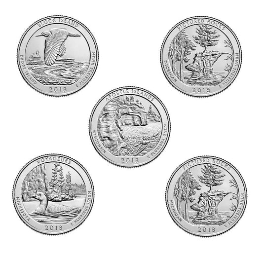 USA Parki 2018 r. 5 x 25c