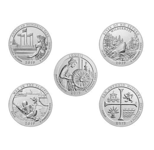 USA Parki 2019 r. 5 x 25c