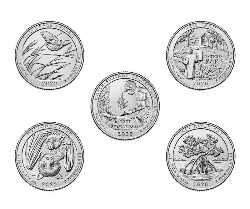 USA Parki 2020 r. 5 x 25c