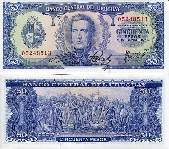 Urugwaj 50 Pesos 1967 r. UNC
