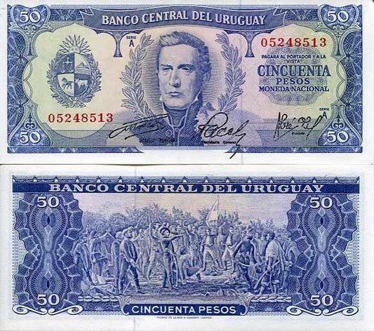 Urugwaj 50 Pesos 1967 r. UNC