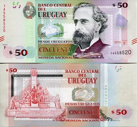 Urugwaj 50 Pesos 2015 r. UNC