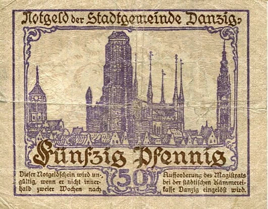 Wolne Miasto Gdańsk 50 Pfennig 1919 r.