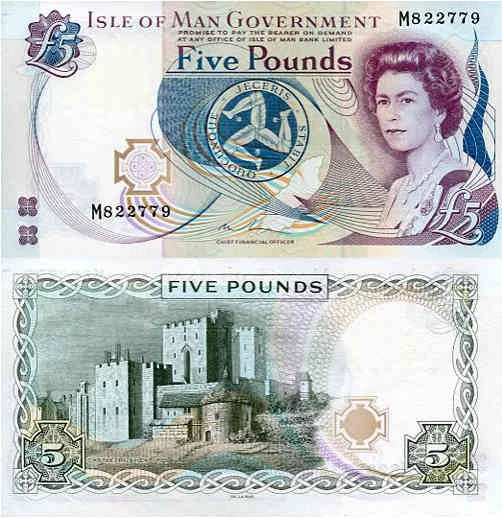 Wyspa Man 5 Pounds 2015 r. UNC
