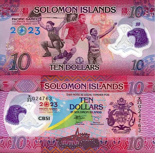 Wyspy Salomona 10 Dolarów 2023 r. Polimer UNC