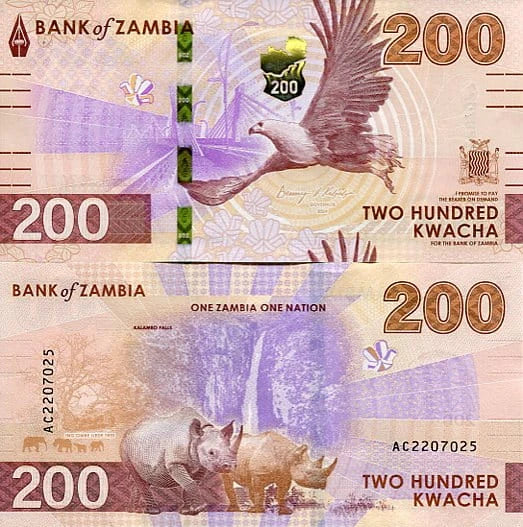 Zambia 200 Kwacha 2024 r. UNC