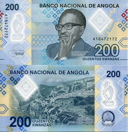 Angola 200 Kwanzas 2020 r. Polimer UNC